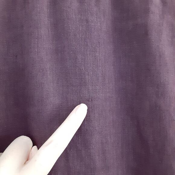 Kolby 100% Linen Button Down Shirt Collared Eggplant Purple Mens XL Sustainable - Picture 5 of 10